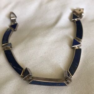 Sterling silver and lapis bracelet